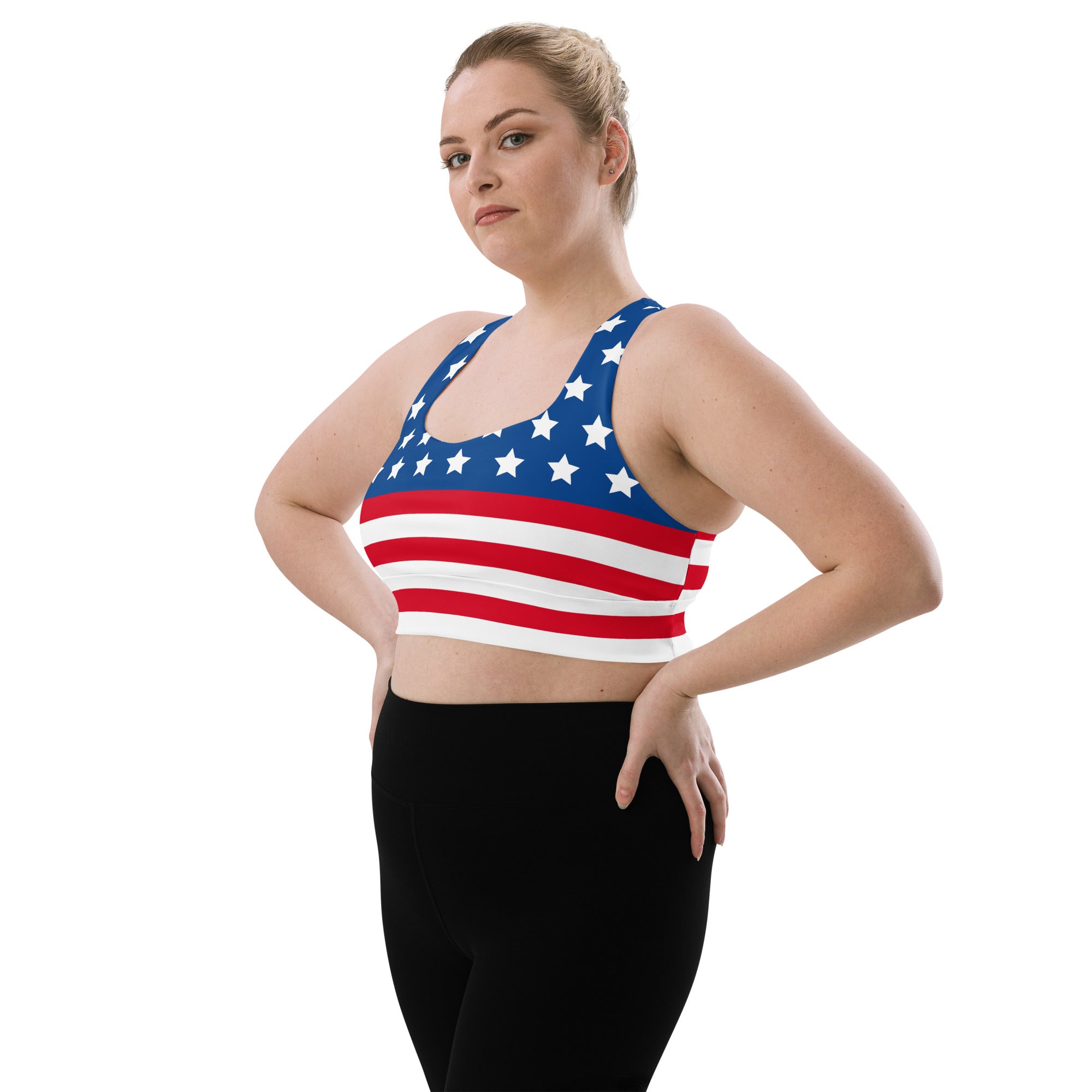 Patriotic Longline Sports Bra